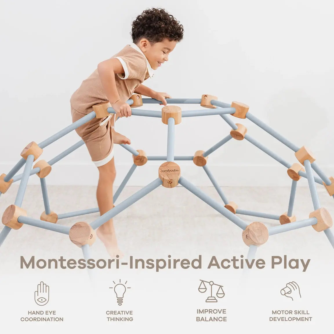 Wooden Montessori Climbing Frame by Comfy Cubs Seaside-Montessori