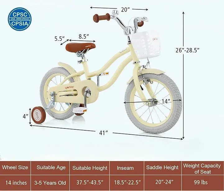 Montessori Kids Bike with Training Wheels Seaside-Montessori