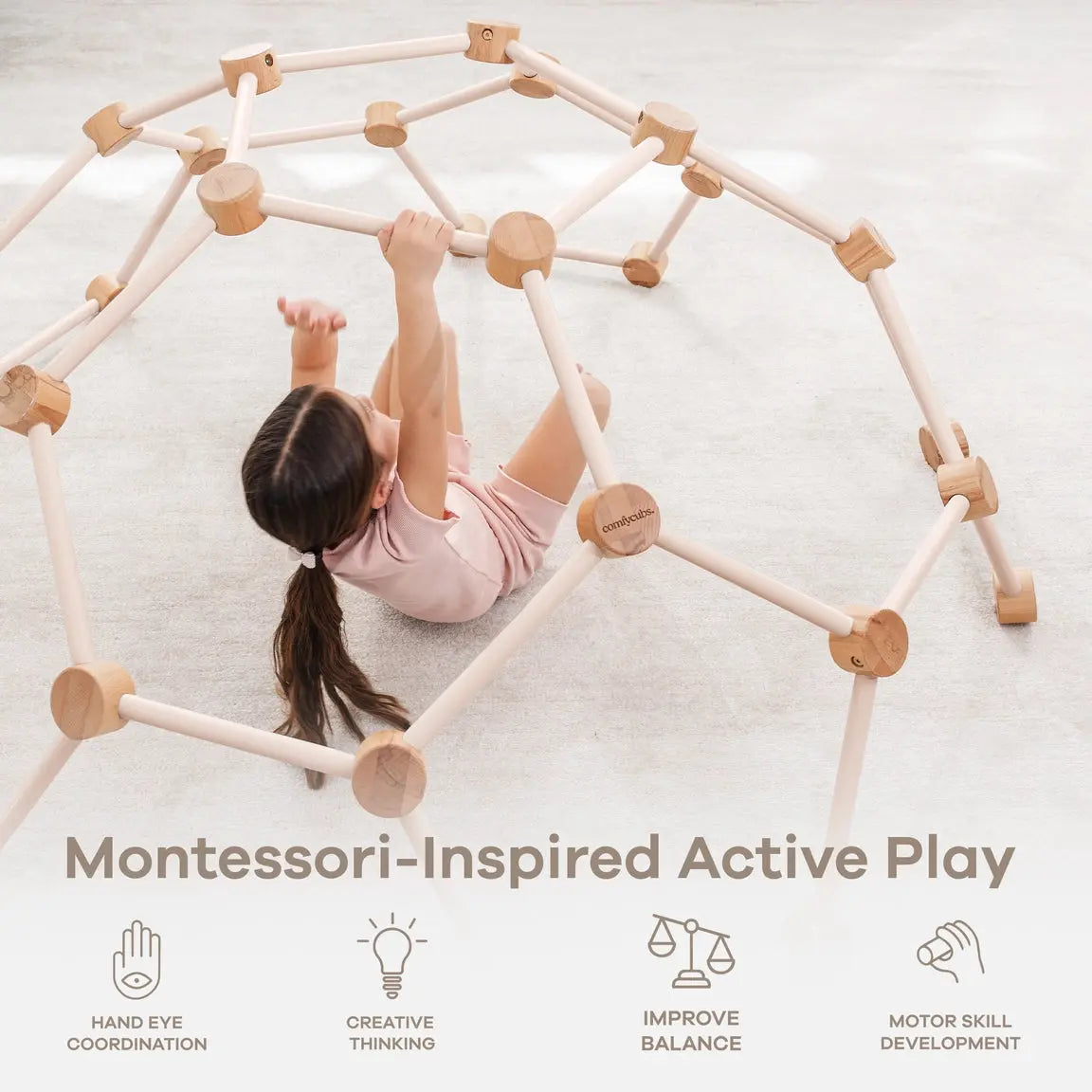 Wooden Montessori Climbing Frame by Comfy Cubs Seaside-Montessori