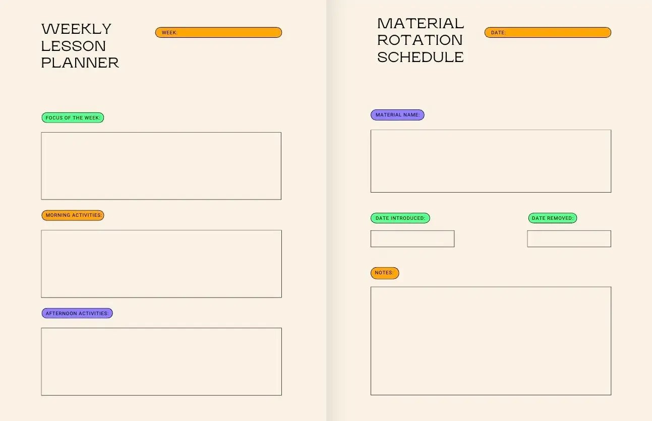 Montessori Lesson Planner – Printable - Seaside-Montessori
