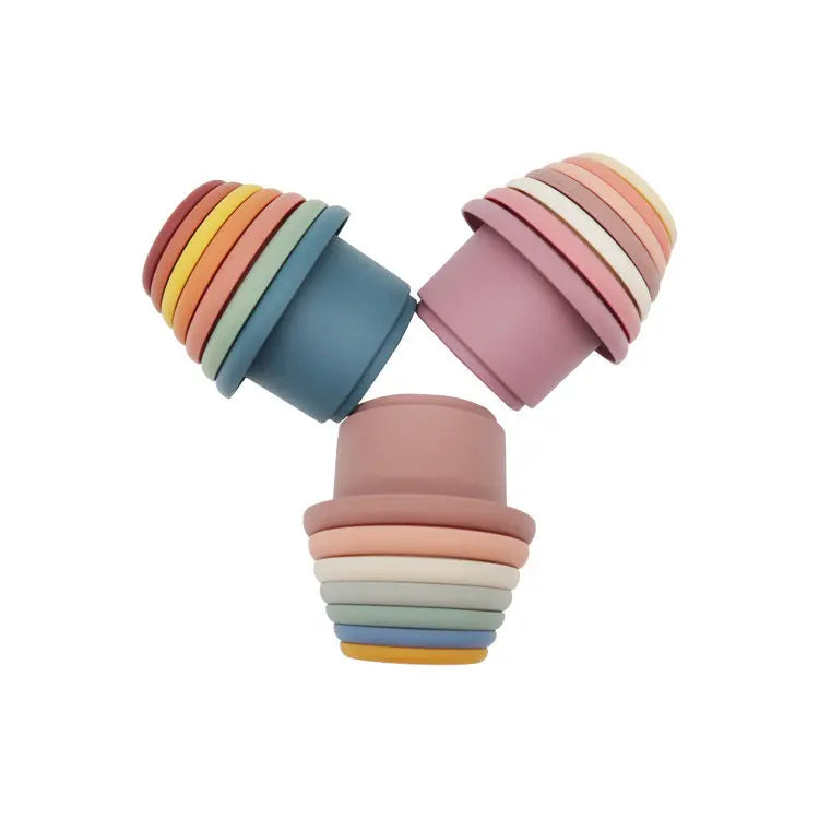 Silicone Stackable Cups Seaside-Montessori