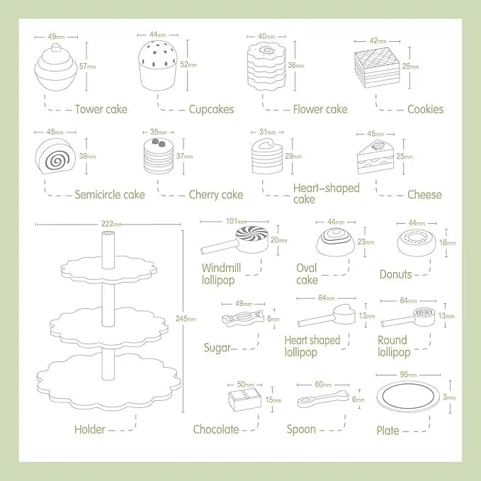 Wooden High Tea Cake Set Seaside-Montessori
