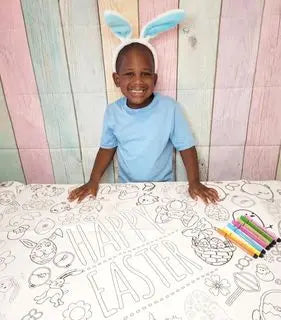 Kids Easter Coloring Tablecloth Activity Seaside-Montessori