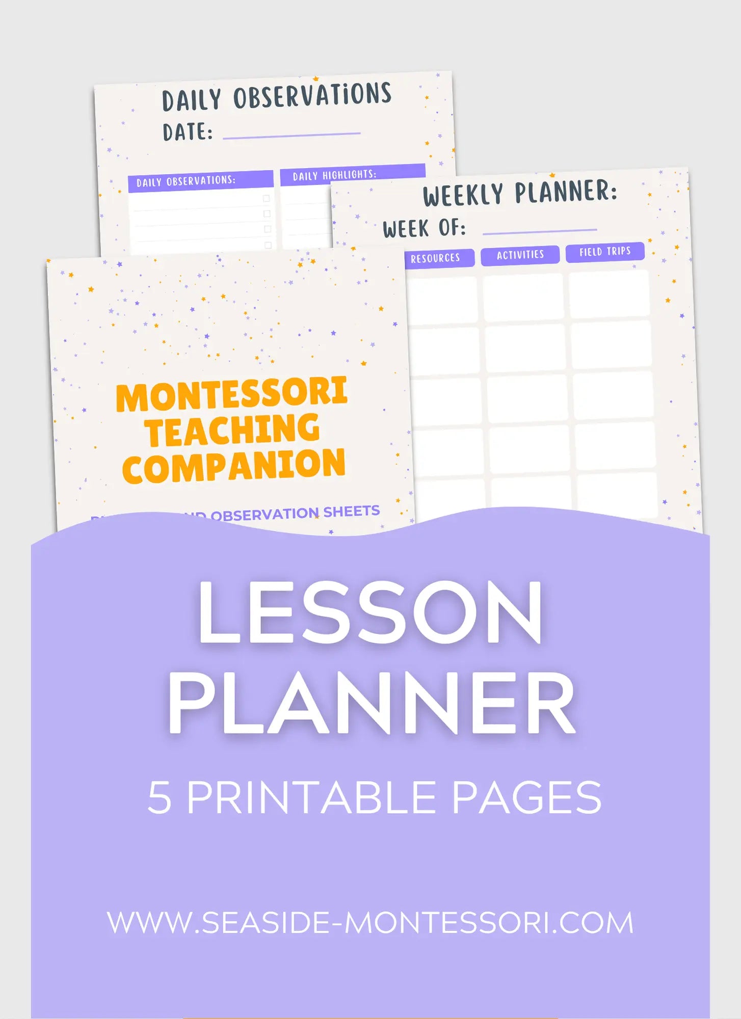 Montessori Teaching Companion – Planning & Observation Sheets (Digital Download) Seaside-Montessori