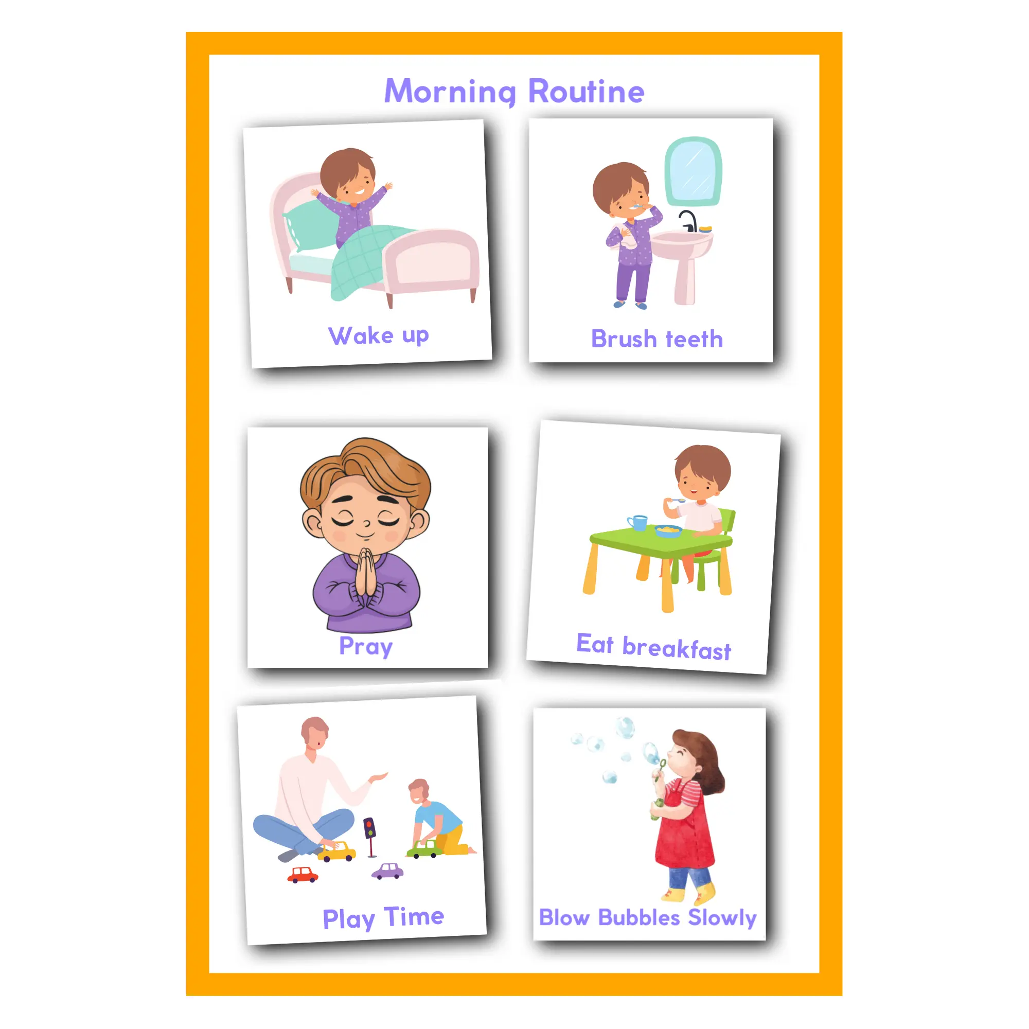 Montessori Routine & Mindful Cards – Printable for Toddlers & Moms Seaside-Montessori