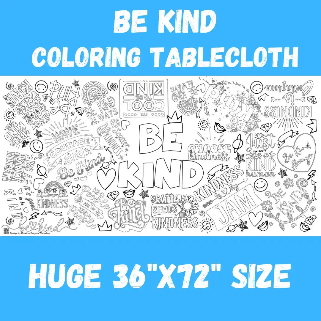 Be Kind Coloring Tablecloth Seaside-Montessori