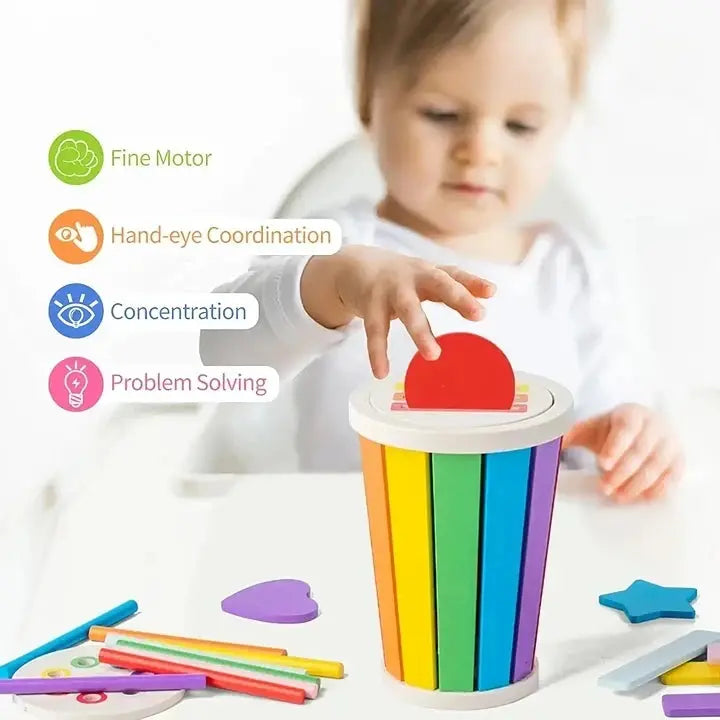 Color and Shape Sorting Cup Seaside-Montessori