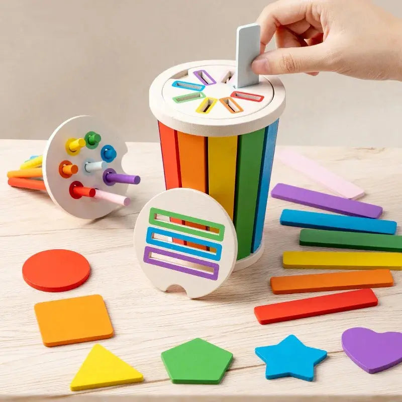 Color and Shape Sorting Cup Seaside-Montessori