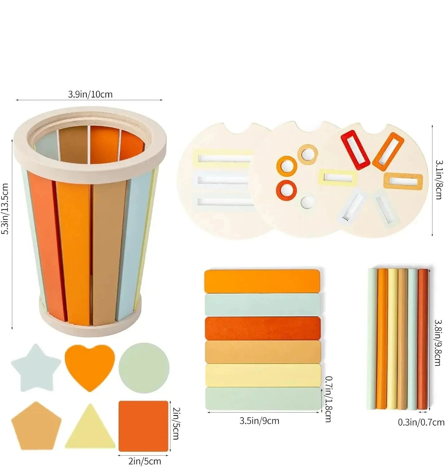 Color and Shape Sorting Cup Seaside-Montessori