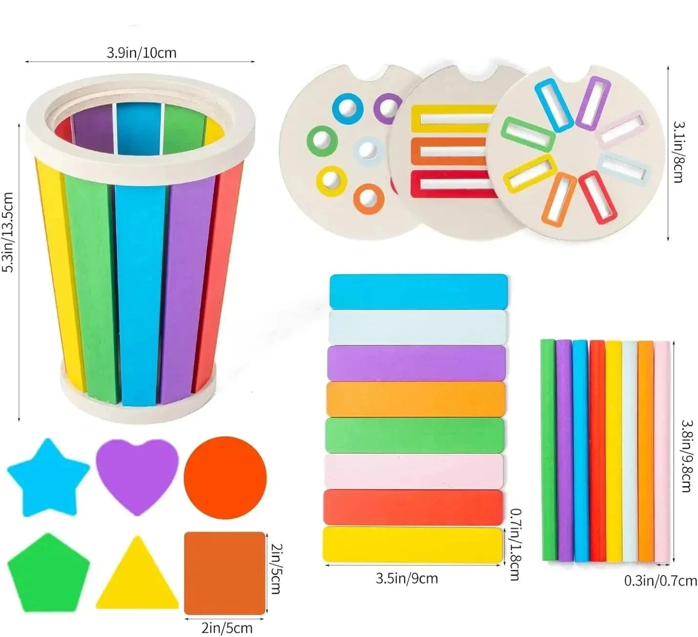 Color and Shape Sorting Cup Seaside-Montessori