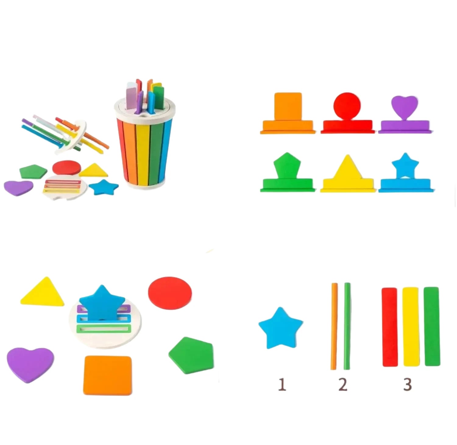 Color and Shape Sorting Cup Seaside-Montessori