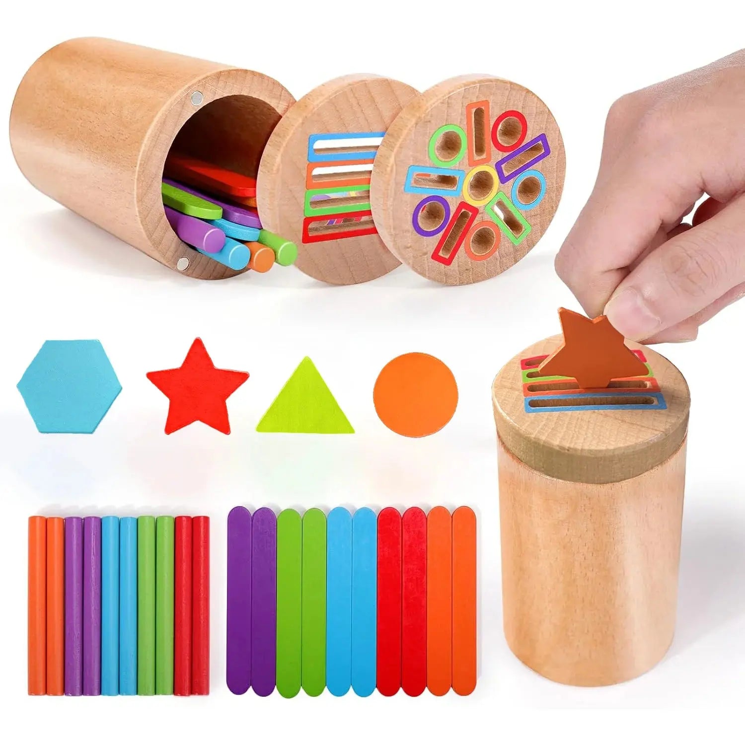 Color and Shape Sorting Cup Seaside-Montessori
