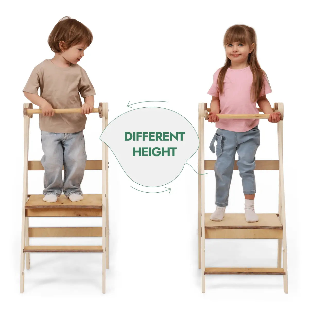 Adjustable Montessori Tower – Kids Step Stool for Toddlers (2-in-1 Height Levels) Goodevas