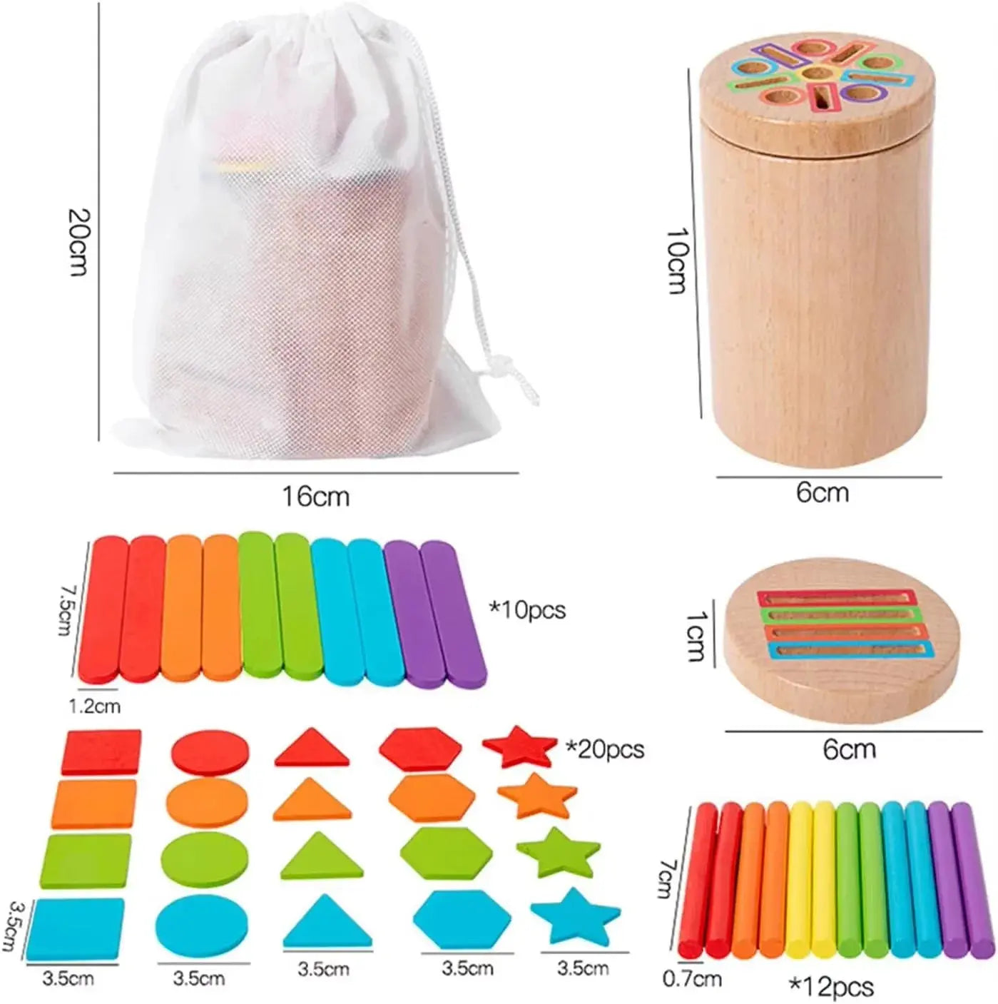 Color and Shape Sorting Cup Seaside-Montessori