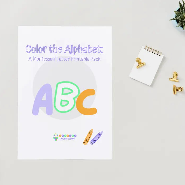 Color the Alphabet: A Montessori Letter Printable Pack Seaside-Montessori