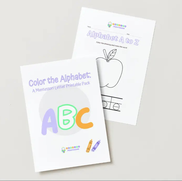 Color the Alphabet: A Montessori Letter Printable Pack Seaside-Montessori