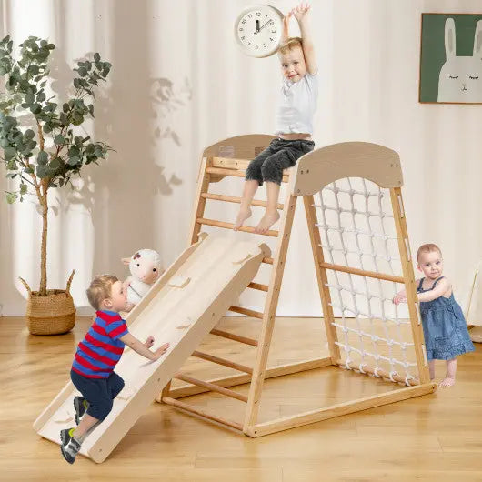 6-in-1 Jungle Gym Wooden Indoor Playground Seaside-Montessori