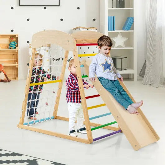 6-in-1 Jungle Gym Wooden Indoor Playground Seaside-Montessori