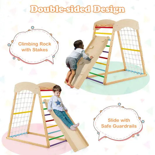 6-in-1 Jungle Gym Wooden Indoor Playground Seaside-Montessori