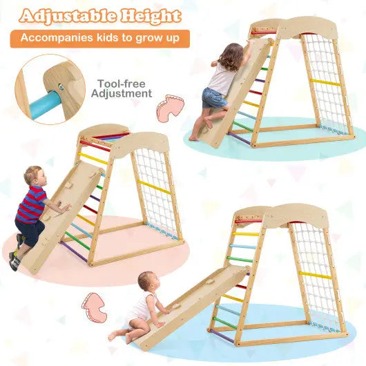 6-in-1 Jungle Gym Wooden Indoor Playground Seaside-Montessori