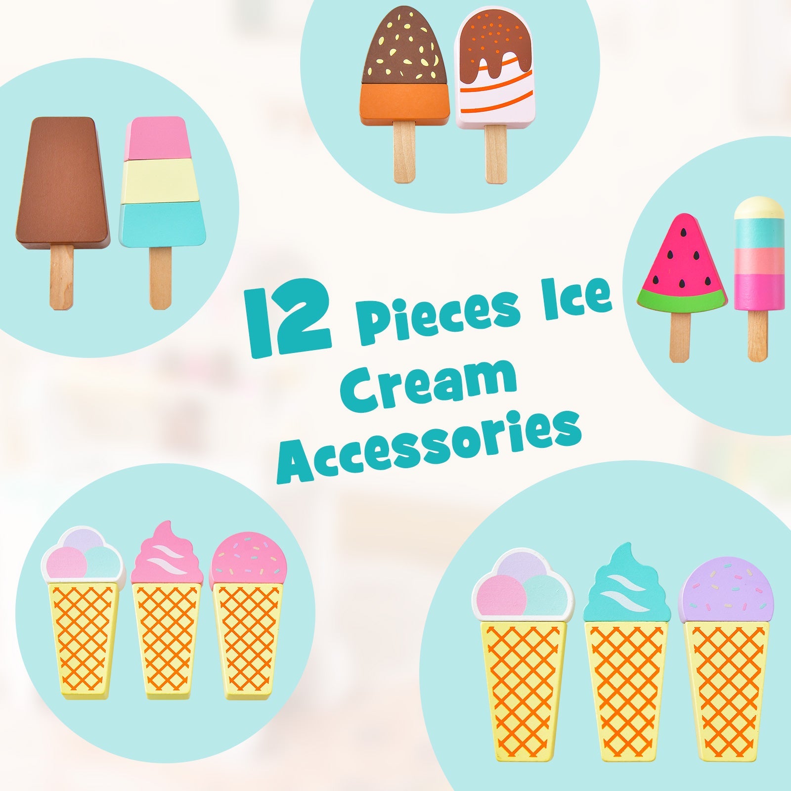 Montessori Wooden Ice Cream Cart Seaside-Montessori