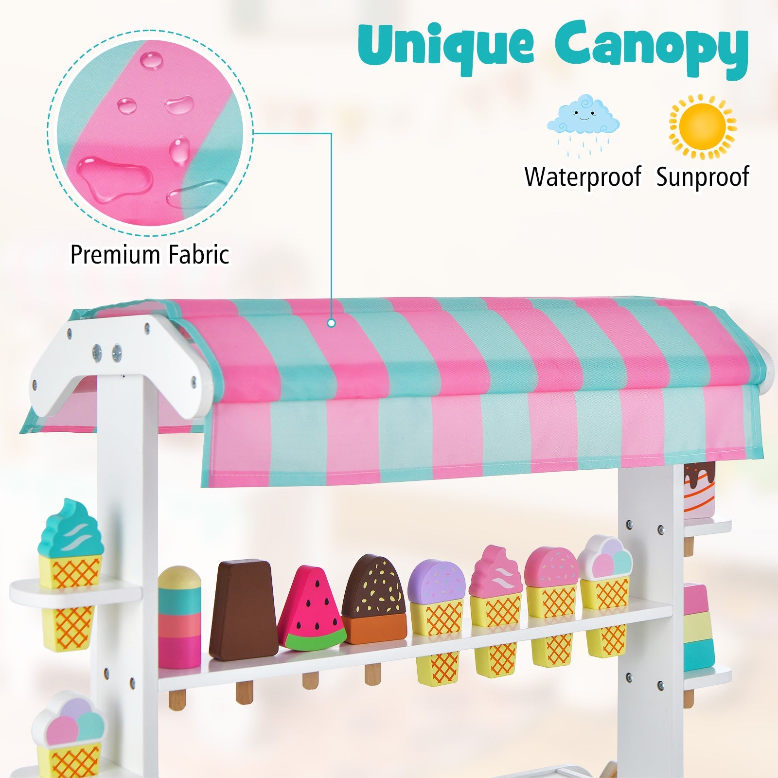 Montessori Wooden Ice Cream Cart Seaside-Montessori