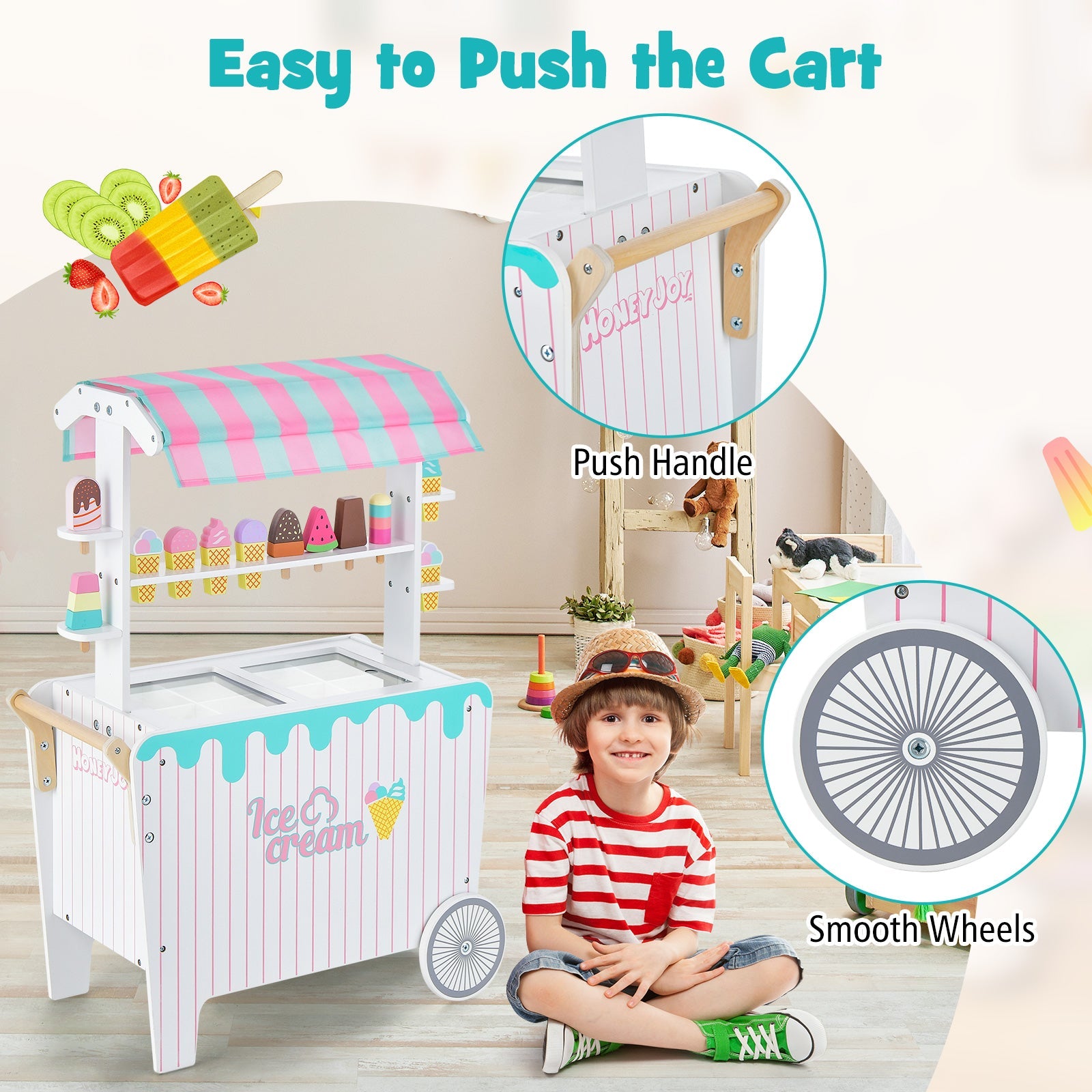 Montessori Wooden Ice Cream Cart Seaside-Montessori