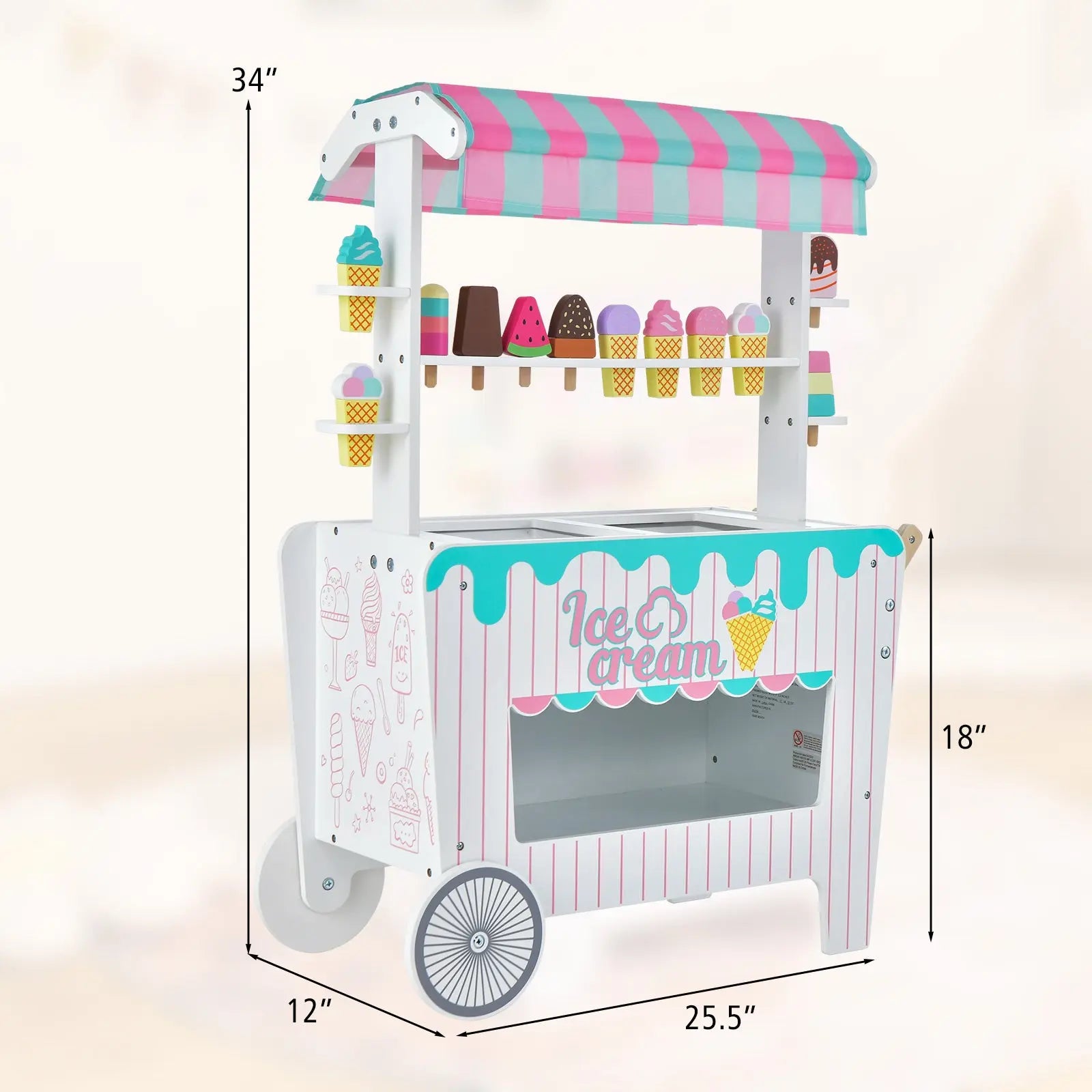 Montessori Wooden Ice Cream Cart Seaside-Montessori