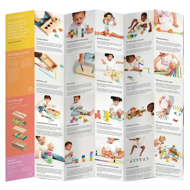 Montessori Wooden Block Set — 70 Pieces for Toddlers Lovevery