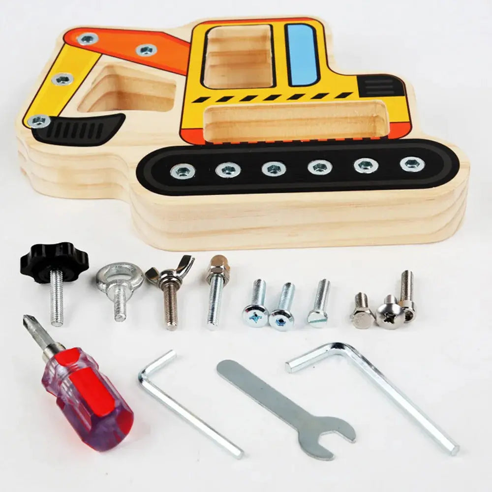 Excavator Fun Screw Driver Board Seaside-Montessori