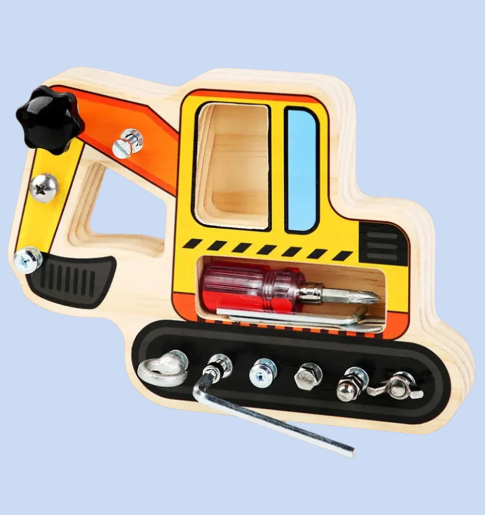 Excavator Fun Screw Driver Board Seaside-Montessori