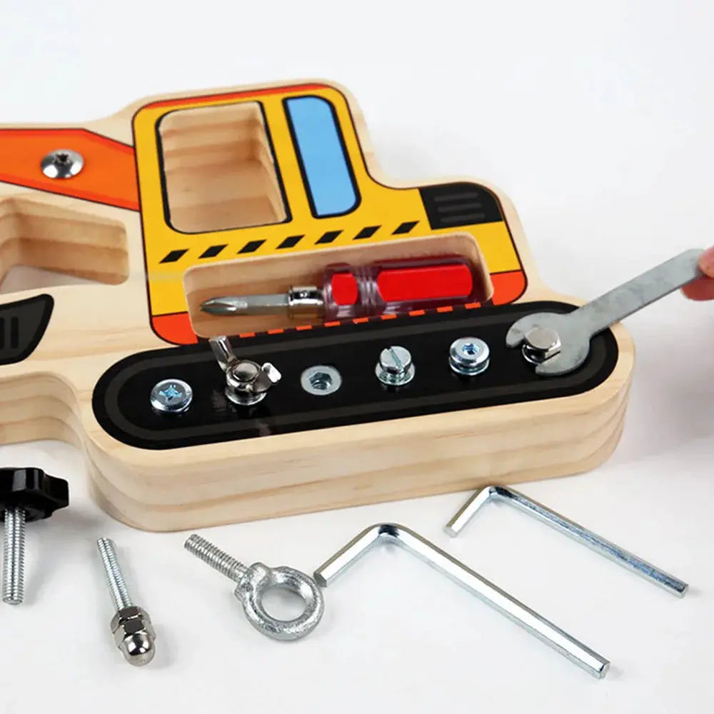Excavator Fun Screw Driver Board Seaside-Montessori