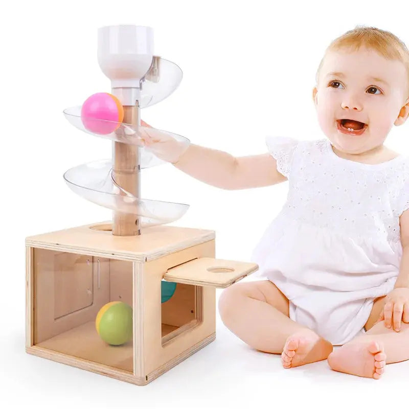 Slide Seek Ball Run Montessori Learning Toy for Toddlers