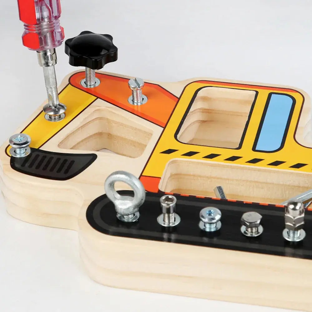 Excavator Fun Screw Driver Board Seaside-Montessori