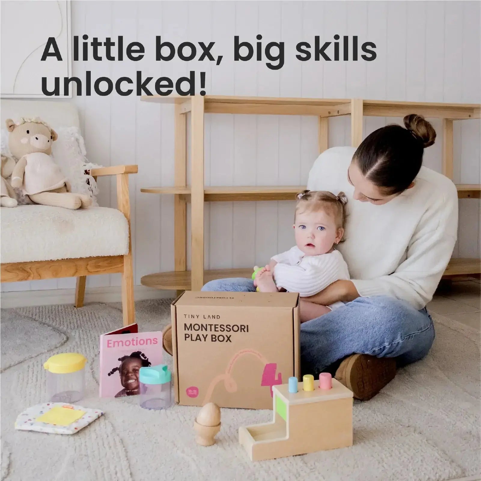 Tiny Land Montessori Learning Box for Babies (10–12 Months) | Early Developmental Wooden Toys Tiny Land INC