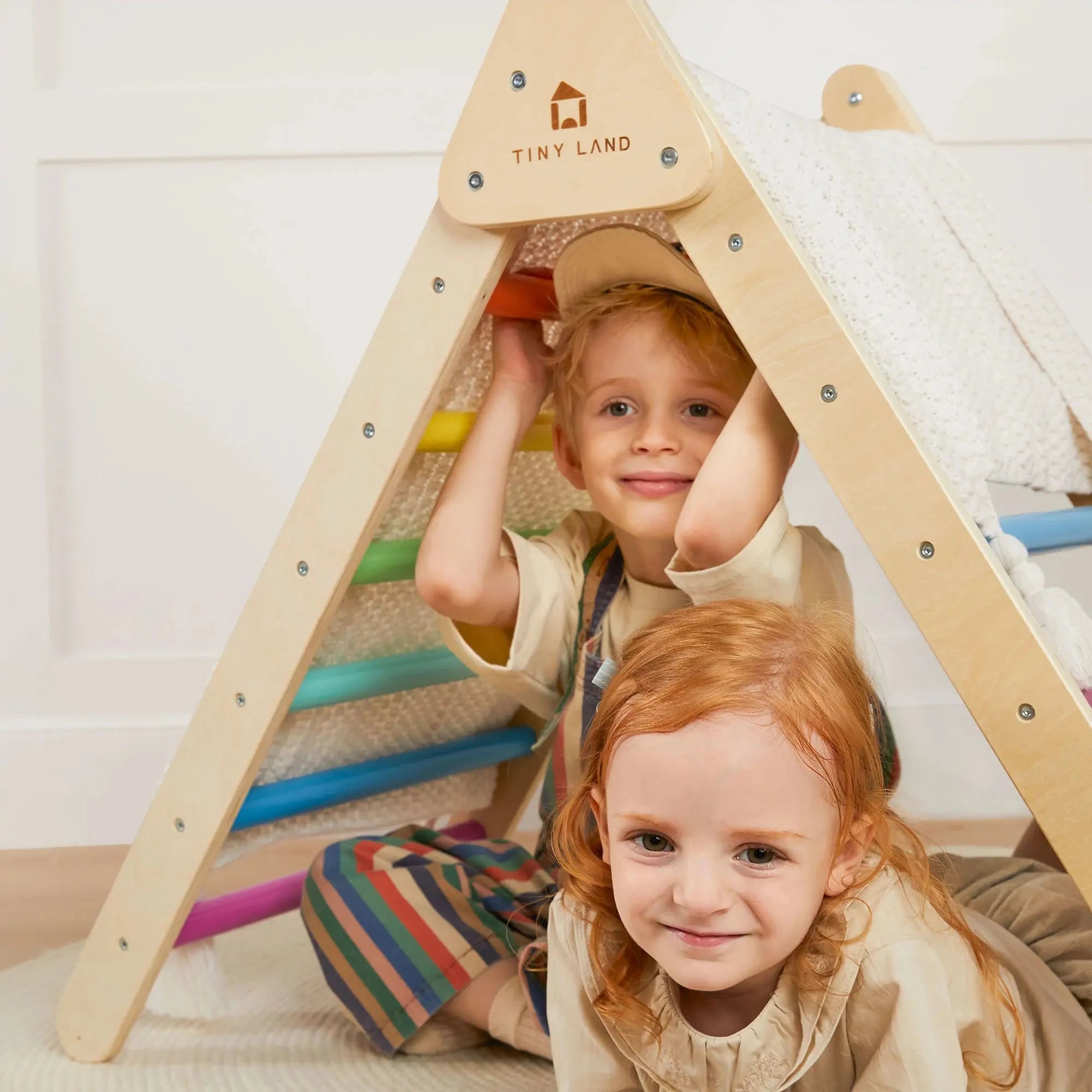 7-in-1 Rainbow Climbing Set with Play Pad Tiny Land