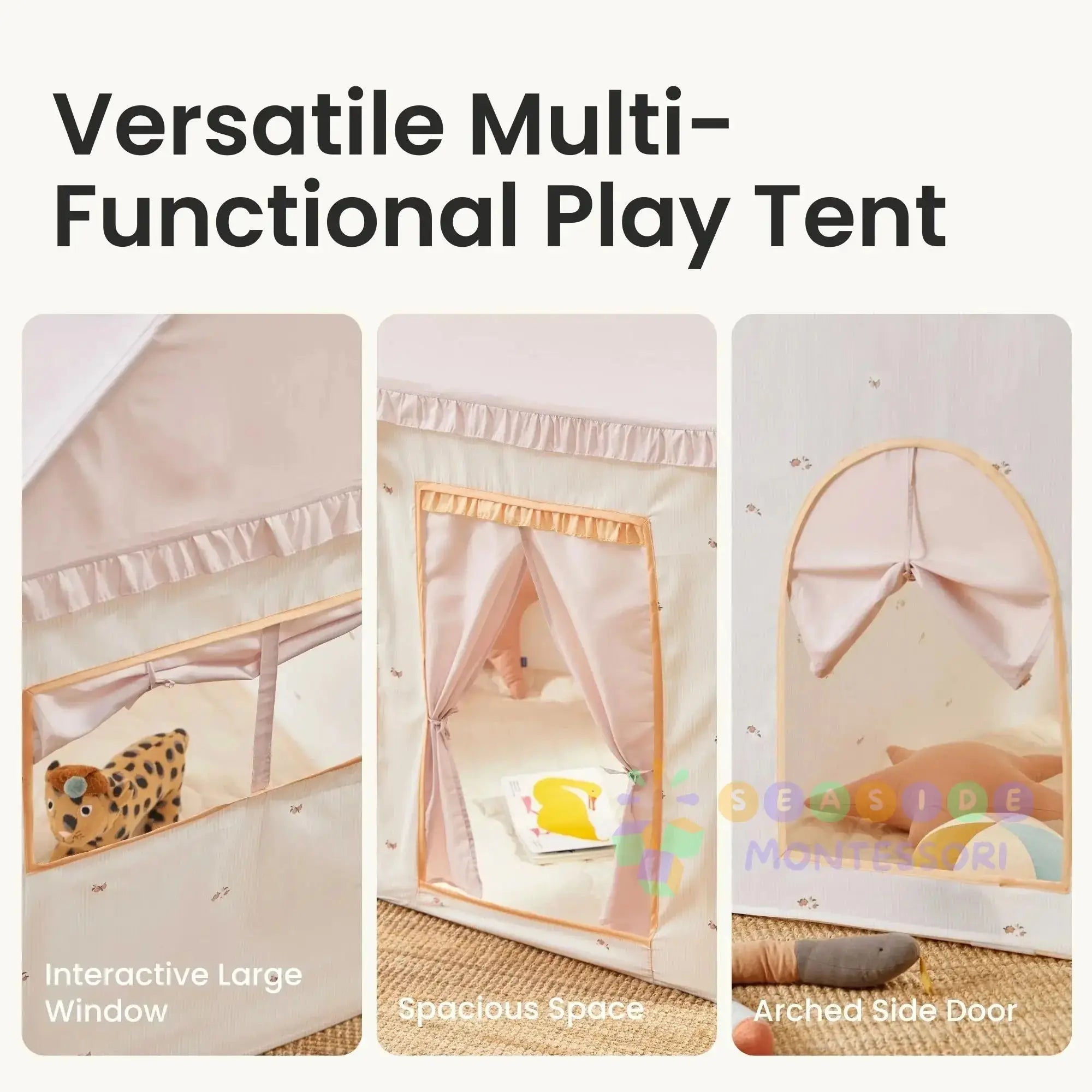 Tiny Land® Sweet Citrus Kids Play Tent – White and Pink Indoor Playhouse Tiny Land INC