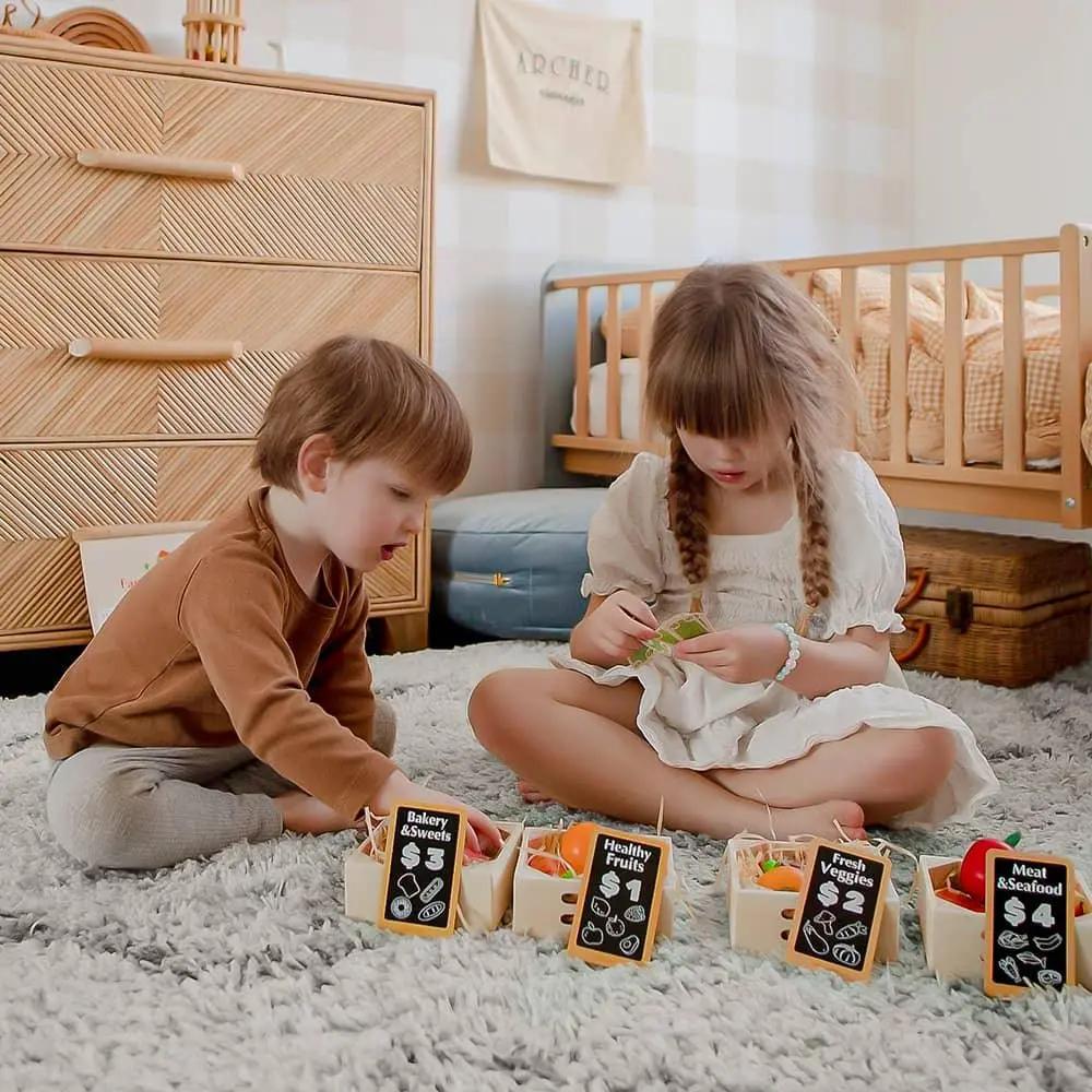 Tiny Land® Wooden Play Food Set - Seaside-Montessori
