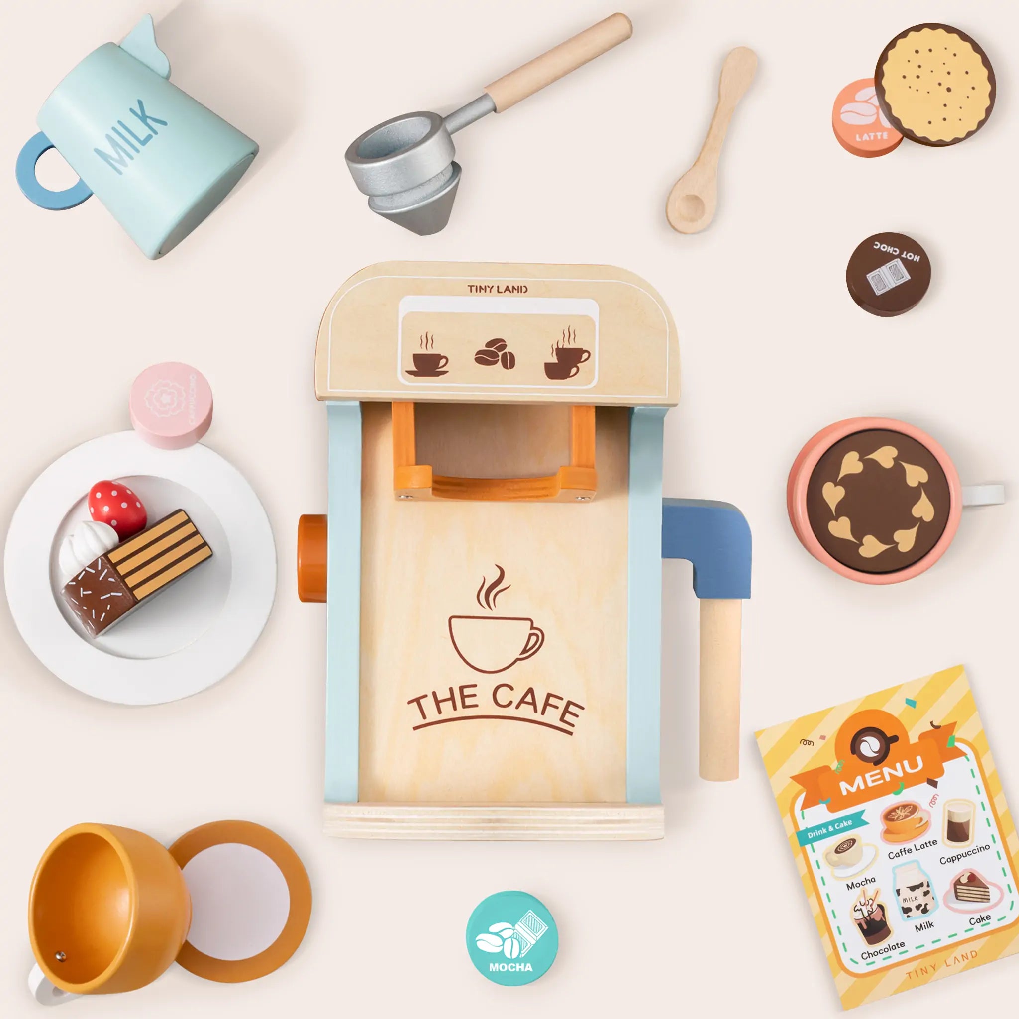 Wooden Kids Play Coffee Maker Set