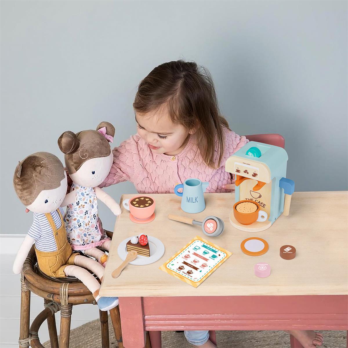 Wooden Kids Play Coffee Maker Set