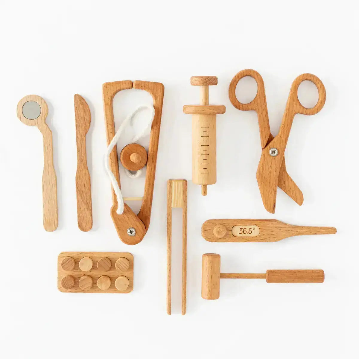 Wooden Doctor Pretend Play Set – Montessori Medical Tools for Kids Avenlur.com