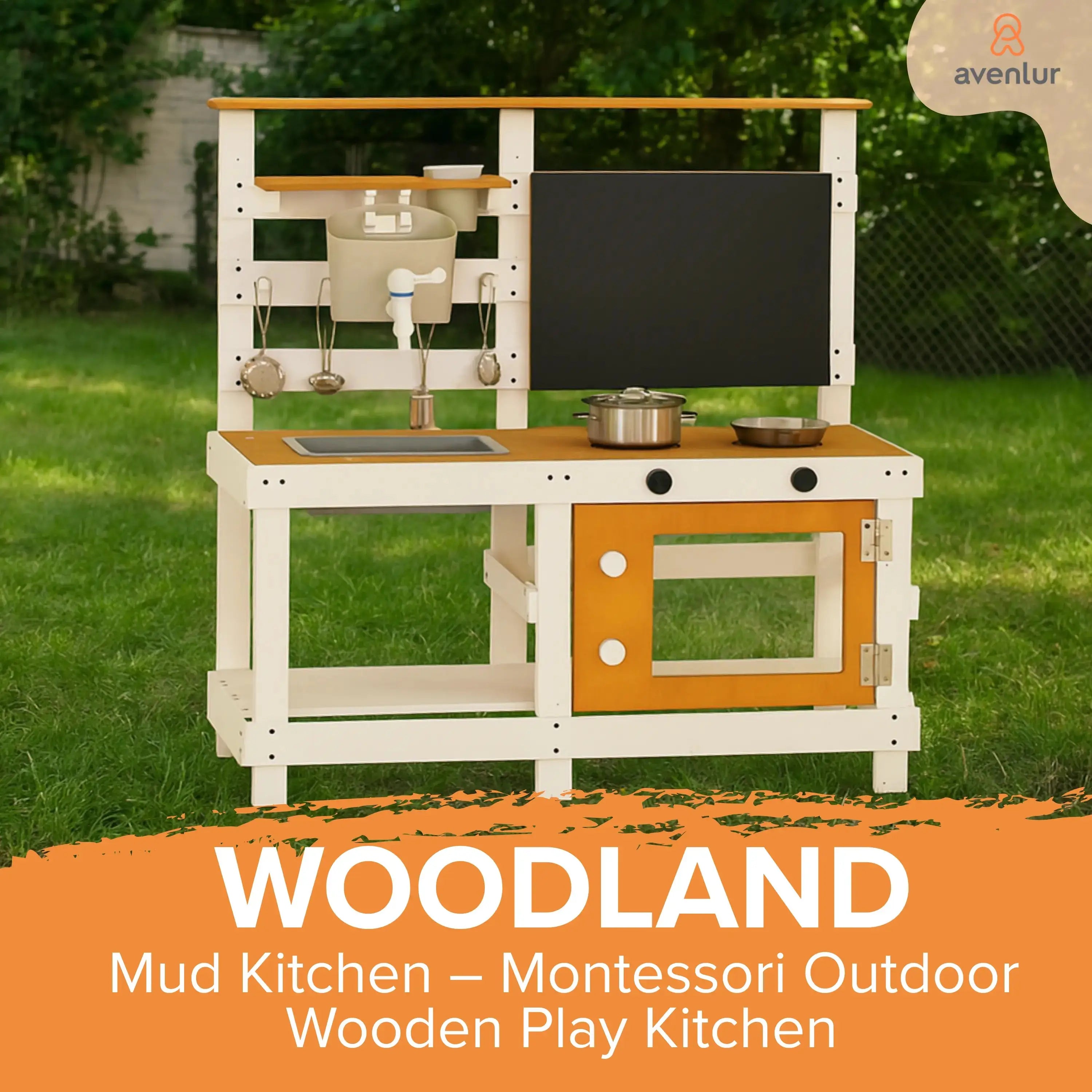 Avenlur Woodland Mud Kitchen – Montessori Outdoor Wooden Play Kitchen Avenlur.com