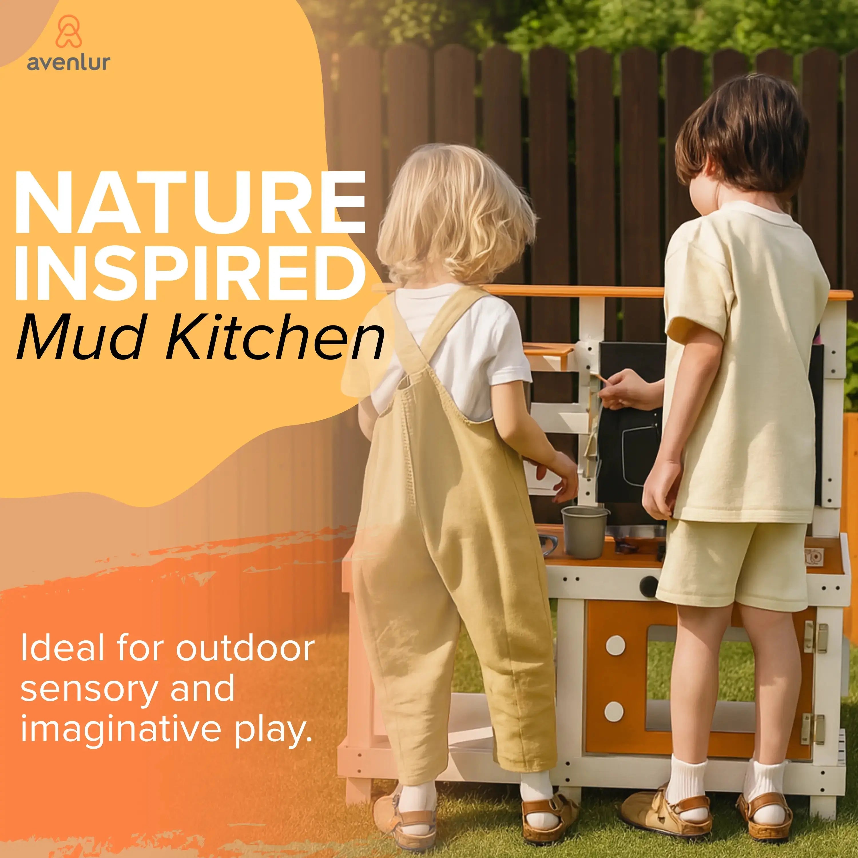 Avenlur Woodland Mud Kitchen – Montessori Outdoor Wooden Play Kitchen Avenlur.com