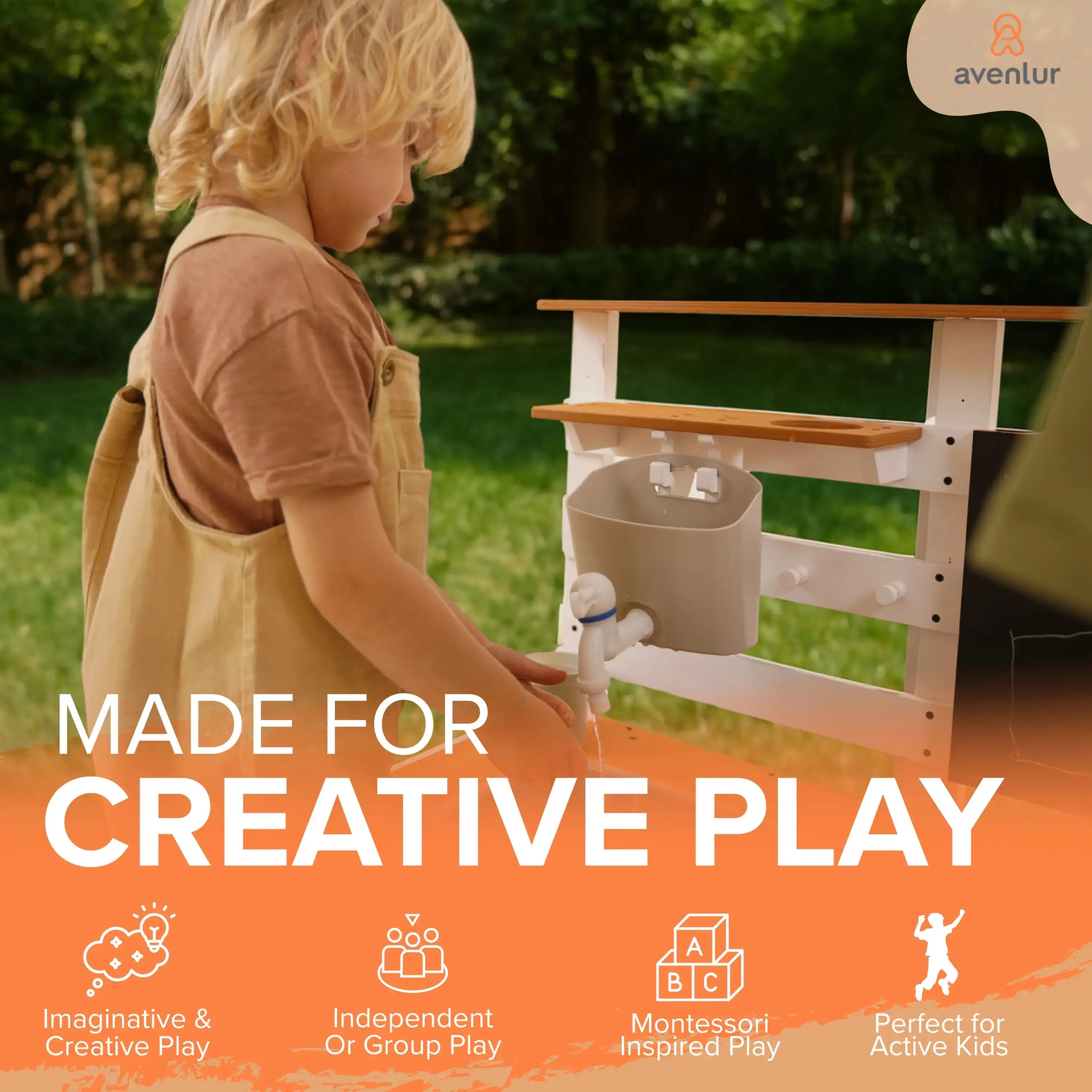 Avenlur Woodland Mud Kitchen – Montessori Outdoor Wooden Play Kitchen Avenlur.com