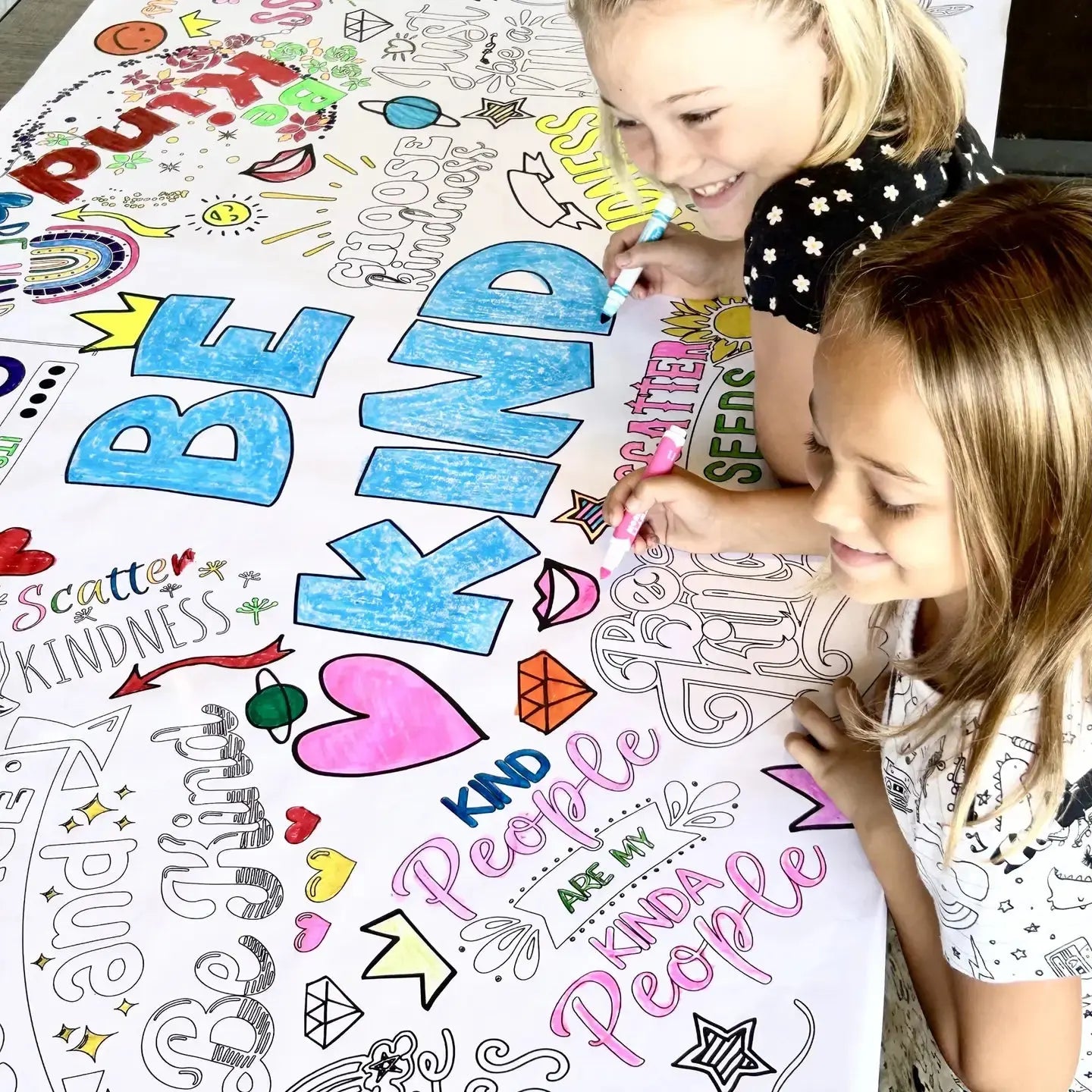 Be Kind Coloring Tablecloth Seaside-Montessori