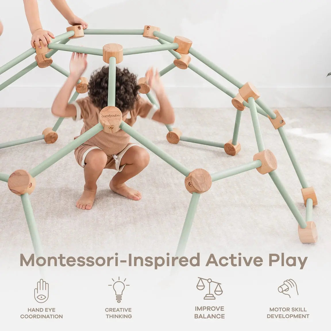 Wooden Montessori Climbing Frame by Comfy Cubs Seaside-Montessori