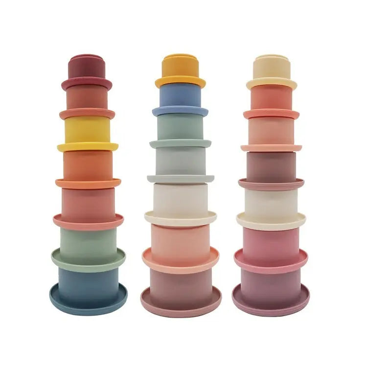 Silicone Stackable Cups Seaside-Montessori