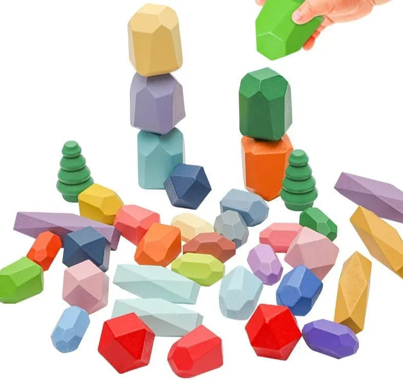Stone Balance Blocks - Seaside-Montessori