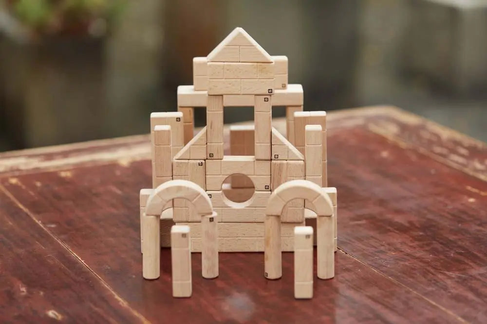UNIT BRICKS 58 pcs Mini Unit Bricks Wooden Building Set for age 3+ Periwinkle Eros