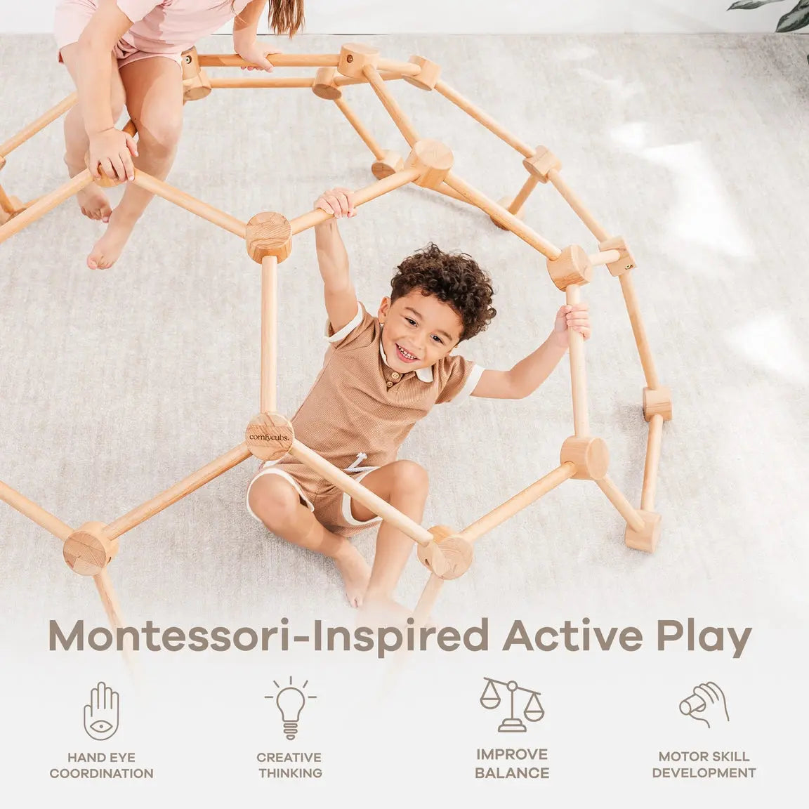 Wooden Montessori Climbing Frame by Comfy Cubs Seaside-Montessori
